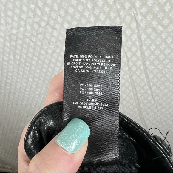 Aritzia Wilfred Black Faux Leather Melina Straight Leg Pants - Picture 5 of 5